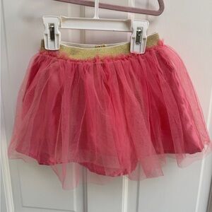Disney Minnie Mouse 3T Girls Pink and Gold Tutu Chiffon Skirt